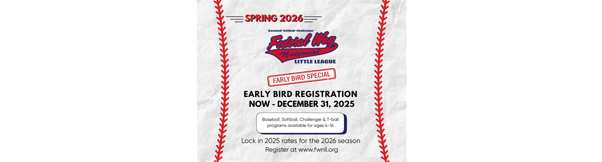 Spring 2026 registration is now open!